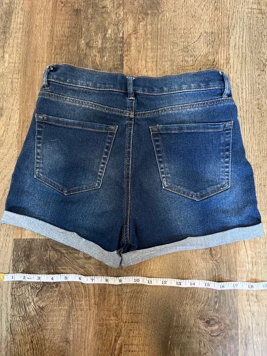 Dark Wash High-Rise Denim Shorts (Cuffed Hem) - Picture 5 of 5